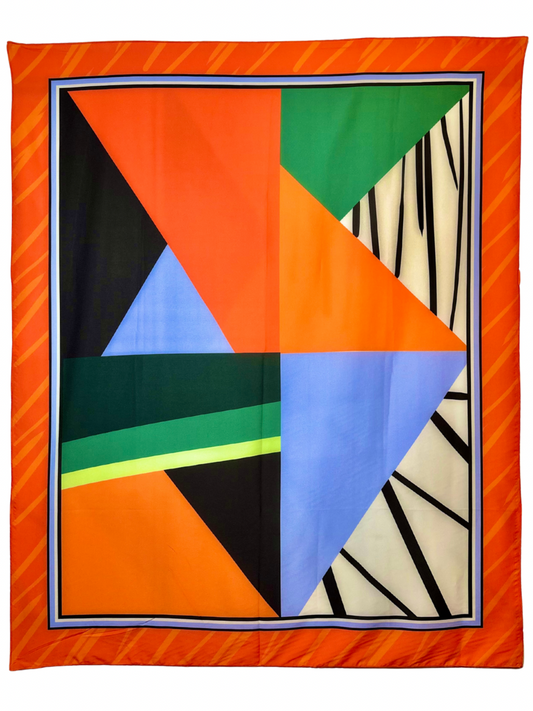 Color Block Symmetric Viscose Sarong/ Scarf