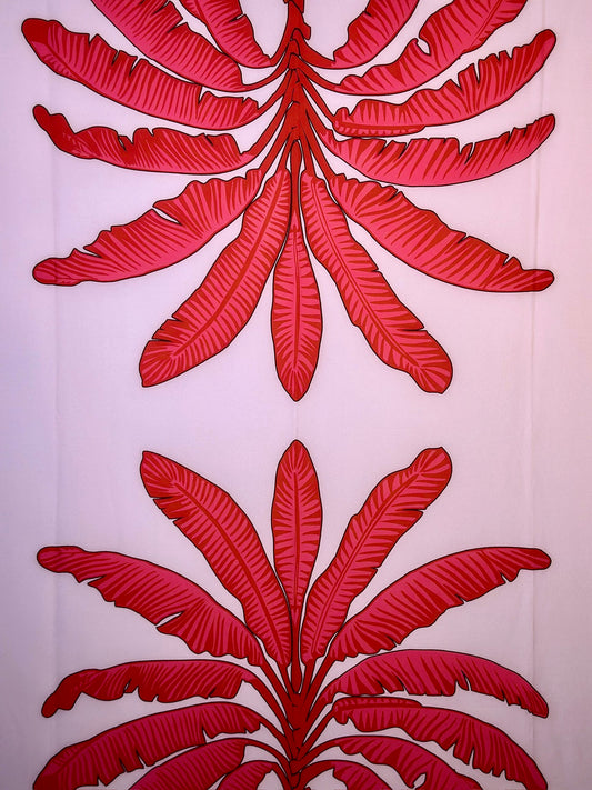 Pink & Red Palm Tree  Viscose Sarong/ Scarf