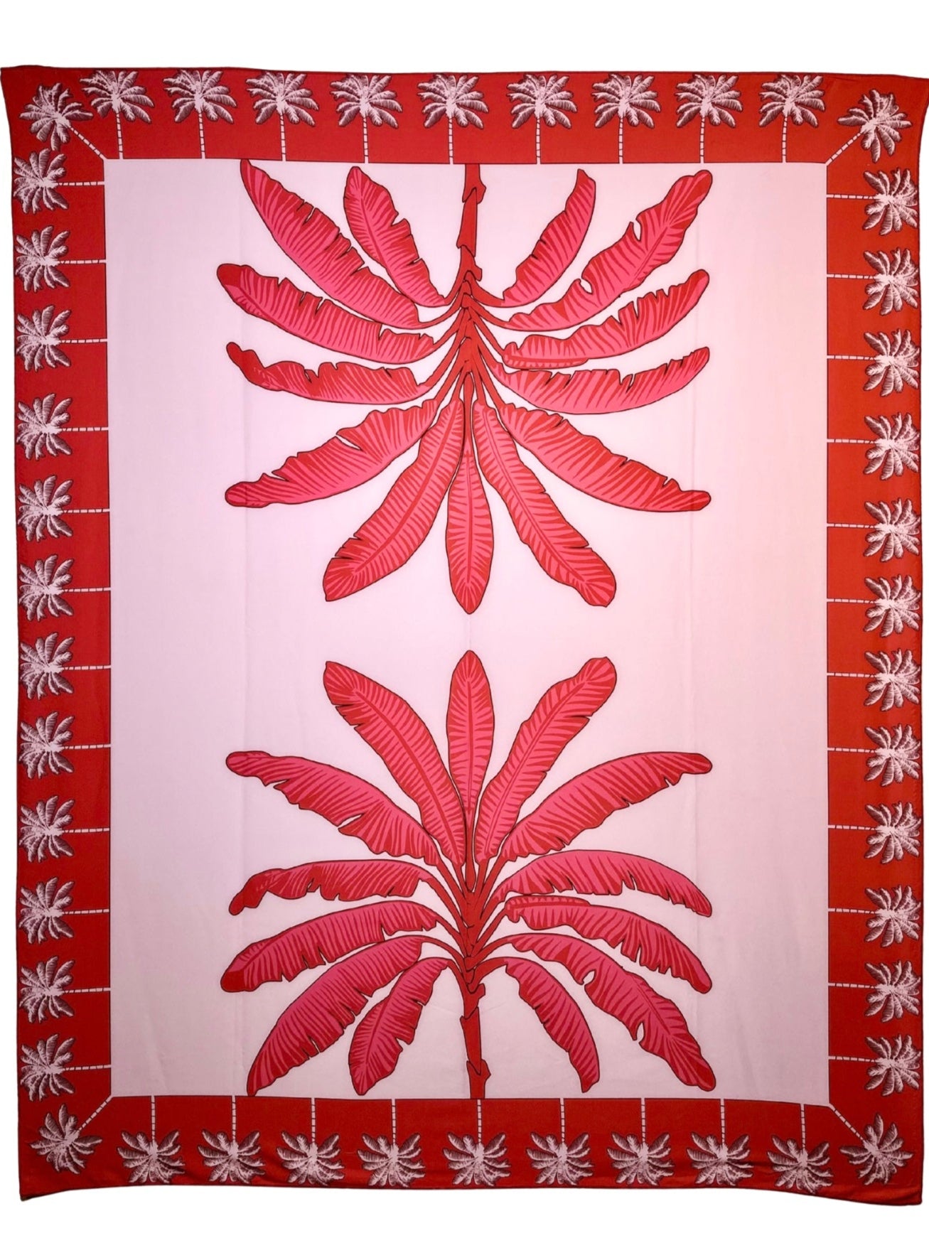 Pink & Red Palm Tree  Viscose Sarong/ Scarf